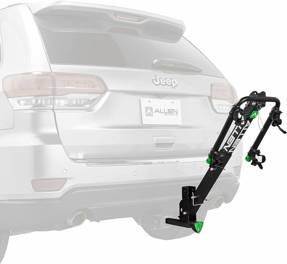 Allen Sports Deluxe Locking Quick Release 2-Bike Carrier for 2 in. and 1 1/4 in. Hitch, Model ZN522Q, Black