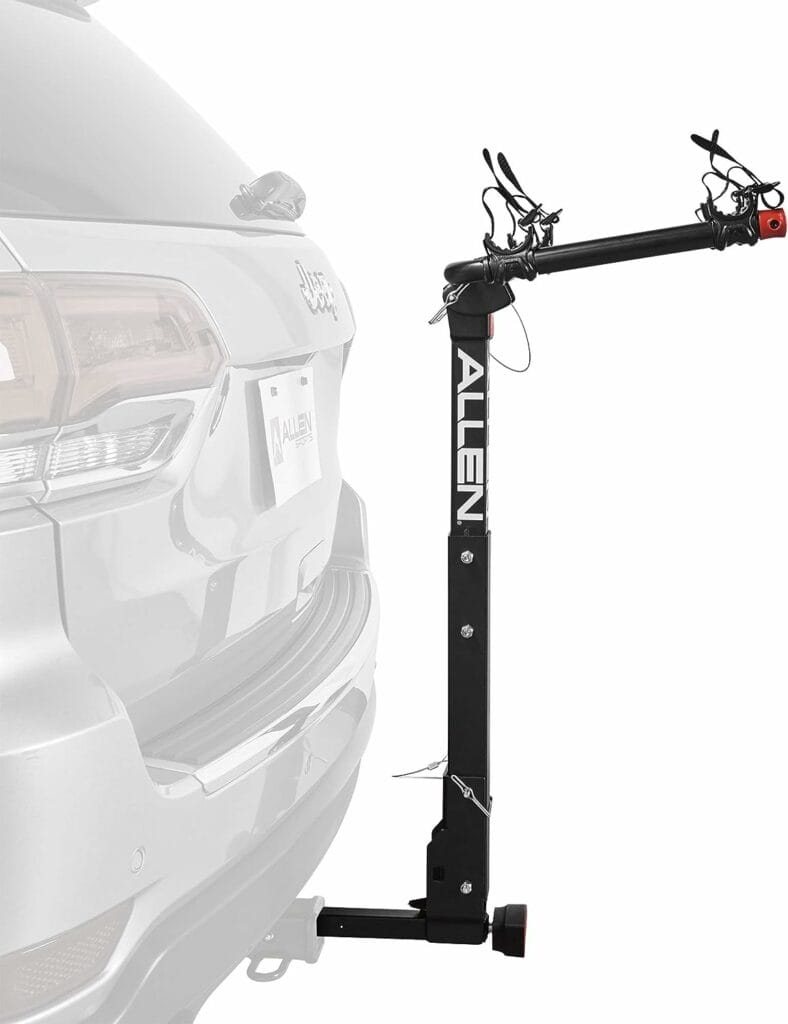 Allen Sports Deluxe Locking Quick Release 2-Bike Carrier for 2 Inch  1 4 in. Hitch, Model 522QR , Black