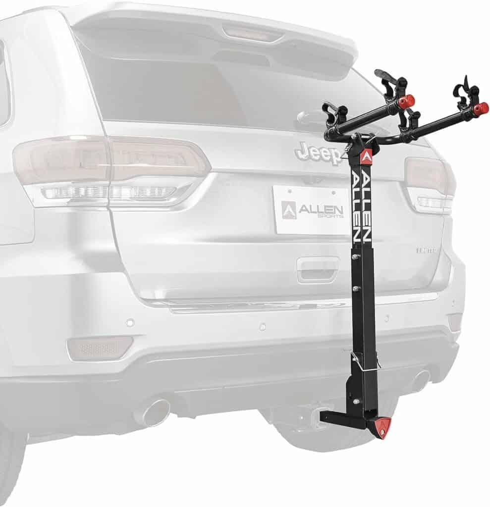 Allen Sports Deluxe Locking Quick Release 2-Bike Carrier for 2 Inch  1 4 in. Hitch, Model 522QR , Black