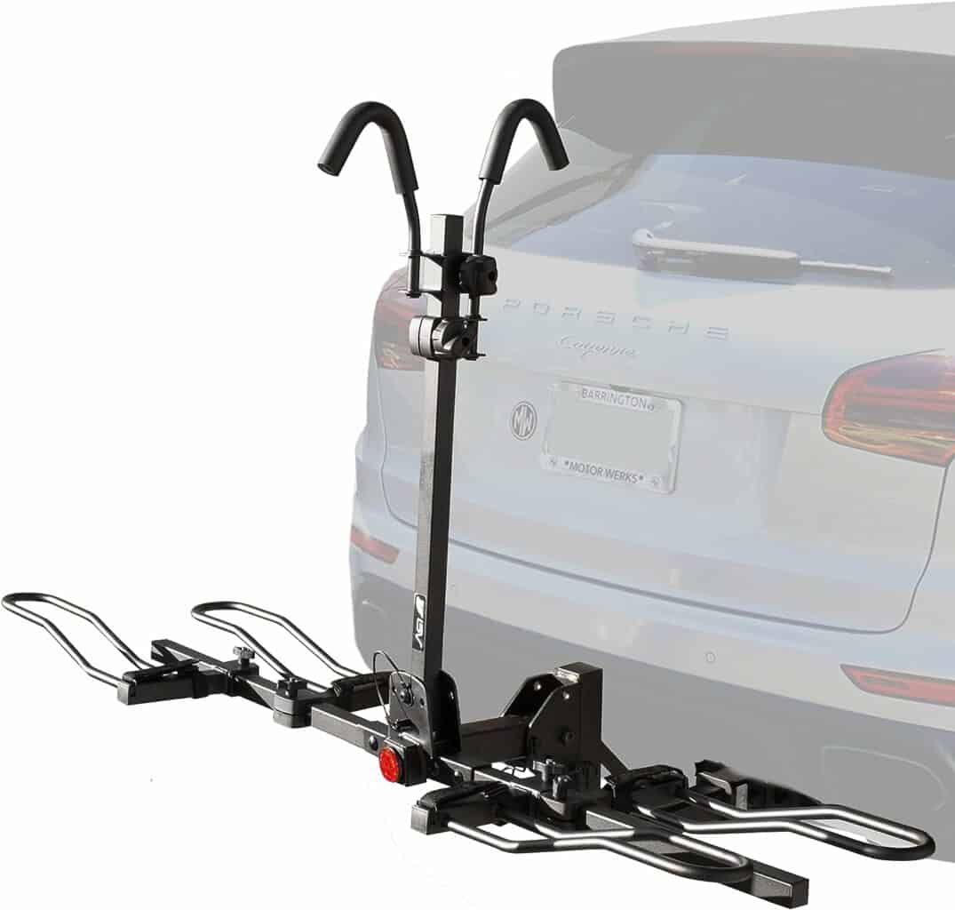 BV 2 Bikes Hitch Mount Rack Carrier for Car Truck SUV - Tray Style Smart Tilting Design Bicycle Hitch Rack