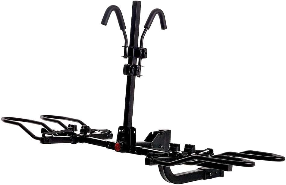 KAC Bike Rack for Car, SUV, Hatchback Mount - 2 Anti-Wobble Hitch for 2 Bikes - Heavy Duty Bicycle Carrier, Easy to Assemble/Install - Tire  Frame Stramps Included