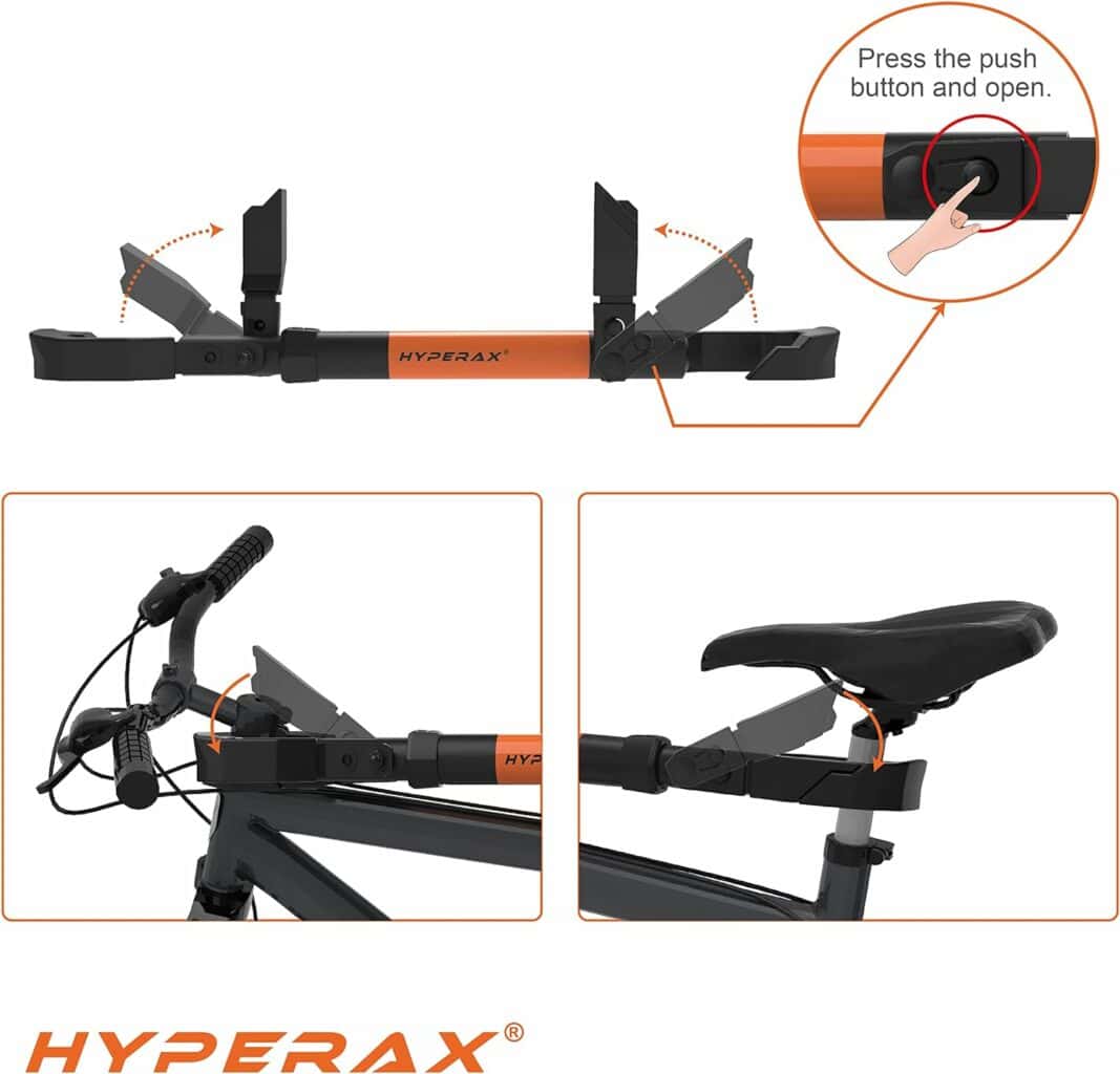 HYPERAX Special Combo - Volt 2 with 2 X E-Bike Adapter- Platform Bike Rack for Car, SUV, Trucks, Sedan - 2 Hitch Fits Up to 2 X 70 lbs Bike with Up to 5 Fat Tires - NO RV USE!